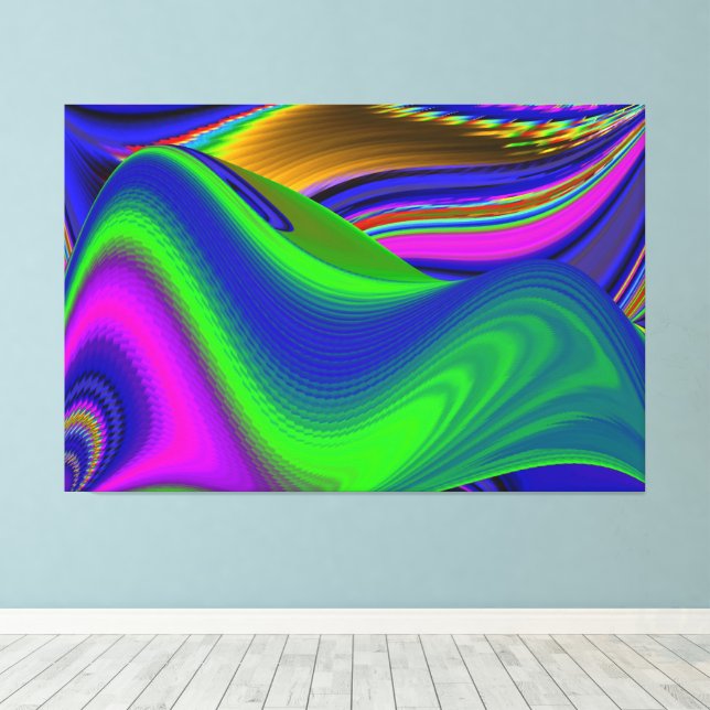 Impressão Em Tela Summerrainbow, Abstrato 3D Rainbowart (Insitu(piso de madeira))
