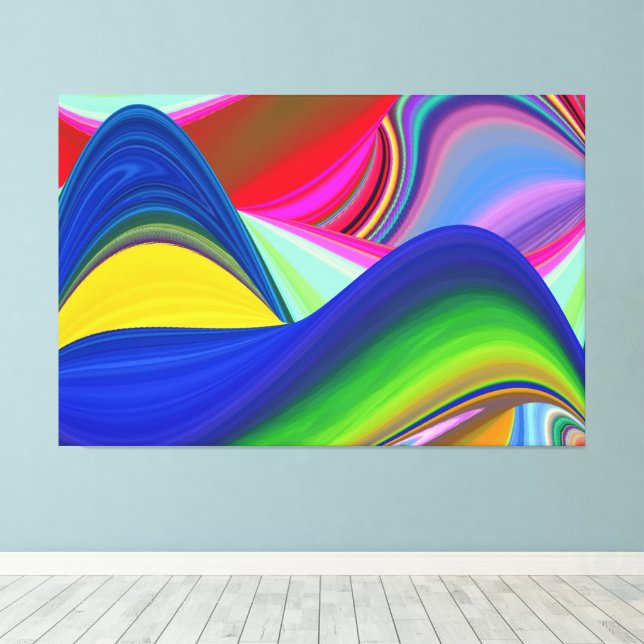 Impressão Em Tela Summerrainbow, Abstrato 3D Rainbowart (Insitu(piso de madeira))
