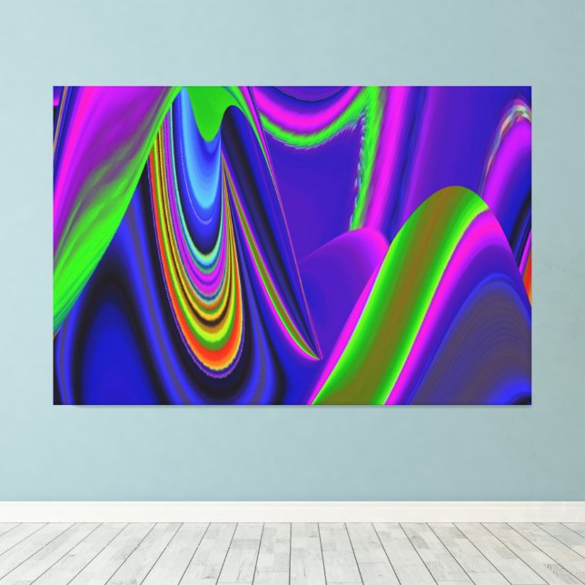 Impressão Em Tela Summerrainbow, Abstrato 3D Rainbowart (Insitu(piso de madeira))