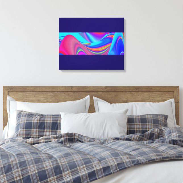 Impressão Em Tela Summersense, Abstrato 3D Rainbowart (Insitu(Quarto))
