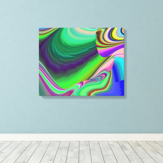 Impressão Em Tela Summersense, Abstrato 3D Rainbowart (Insitu(piso de madeira))