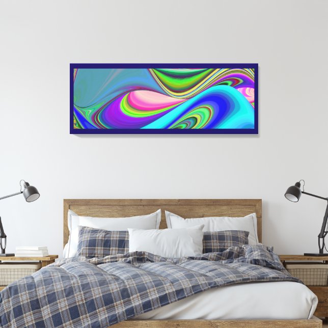 Impressão Em Tela Summersense, Abstrato 3D Rainbowart (Insitu(Quarto))