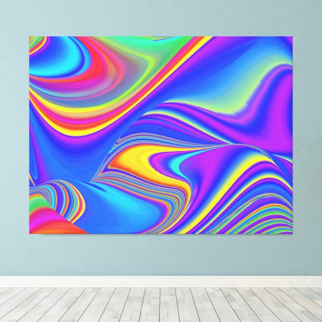 Impressão Em Tela Summersense, Abstrato 3D Rainbowart (Insitu(piso de madeira))
