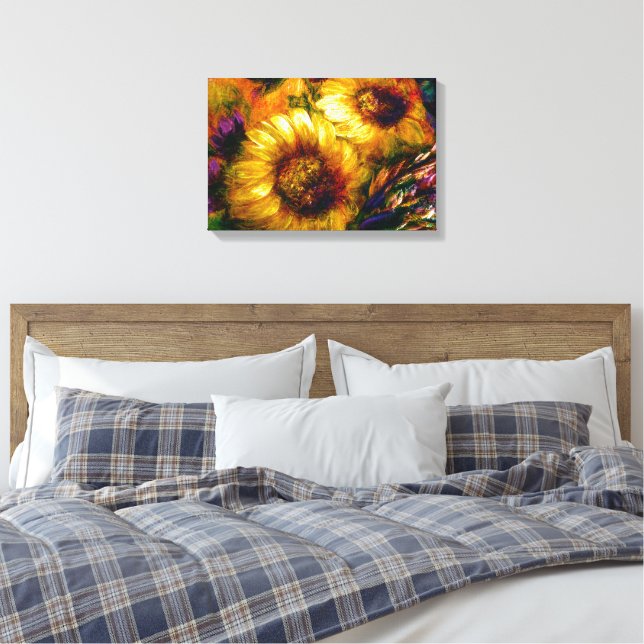 Impressão Em Tela "Sunflower Gold" 18" x 12"  (Insitu(Quarto))