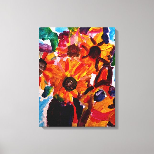 Impressão Em Tela Sunflowers and chihuahua  (Frente)