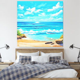 Impressão Em Tela Sunny Beach Waves Design