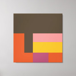 Impressão Em Tela Sunny Blocks Brown & Orange