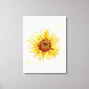 Impressão Em Tela Sunny Sunflower Watercolor