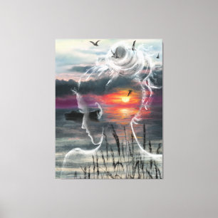 Impressão Em Tela Sunrise Lady - Natureza - Pintura Original