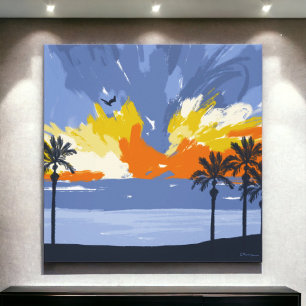 Impressão Em Tela Sunset Beach por © Cathy Thompson