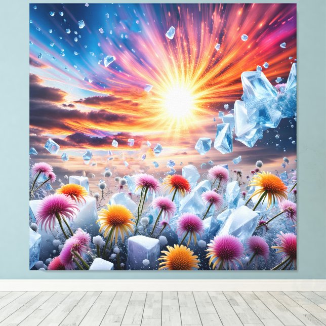 Impressão Em Tela Sunset da Flor (Insitu(piso de madeira))