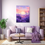 Impressão Em Tela Sunset de Campo de lavanda<br><div class="desc">Torne a sua sala ainda mais bonita com esta canvas encantadora mostrando um campo de lavanda no pôr do sol,  estilo de pintura aquosa,  E adiciona um toque de beleza e elegância ao seu espaço.</div>