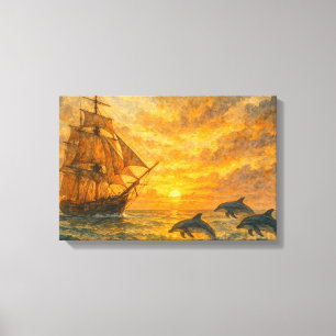 Impressão Em Tela Sunset de Entrega Antigo
