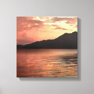 Impressão Em Tela Sunset Dramático Na Arte Da Paisagem De Koycegiz