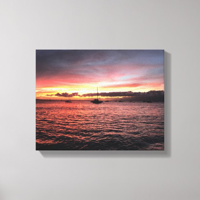 Impressão Em Tela Sunset em Maui (Frente)