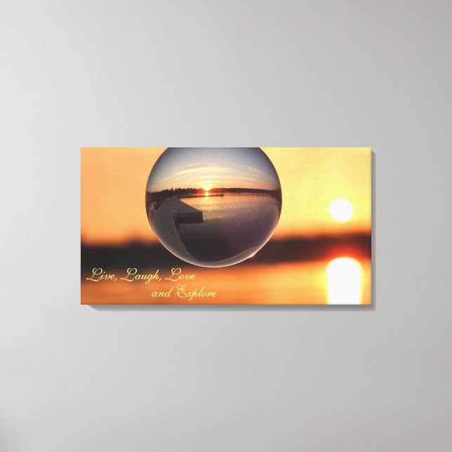 Impressão Em Tela Sunset Live Love Laugh Explorar Inspiração (Frente)