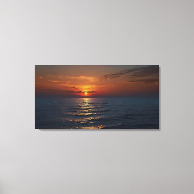Impressão Em Tela Sunset na arte do mar (Frente)