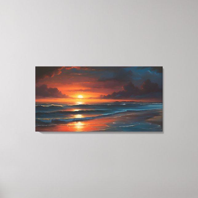 Impressão Em Tela Sunset na arte do mar (Frente)