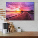 Impressão Em Tela Sunset na Ilha das Maldivas | Water Villas Resort<br><div class="desc">Esta foto mostra um pôr do sol sobre um resort em águas de vilas na ilha Maldivas.</div>