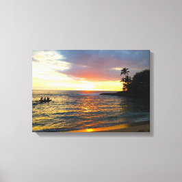 Impressão Em Tela Sunset na praia