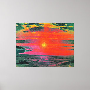 Impressão Em Tela Sunset no inverno, trabalho de arte de Arkhip Kuin