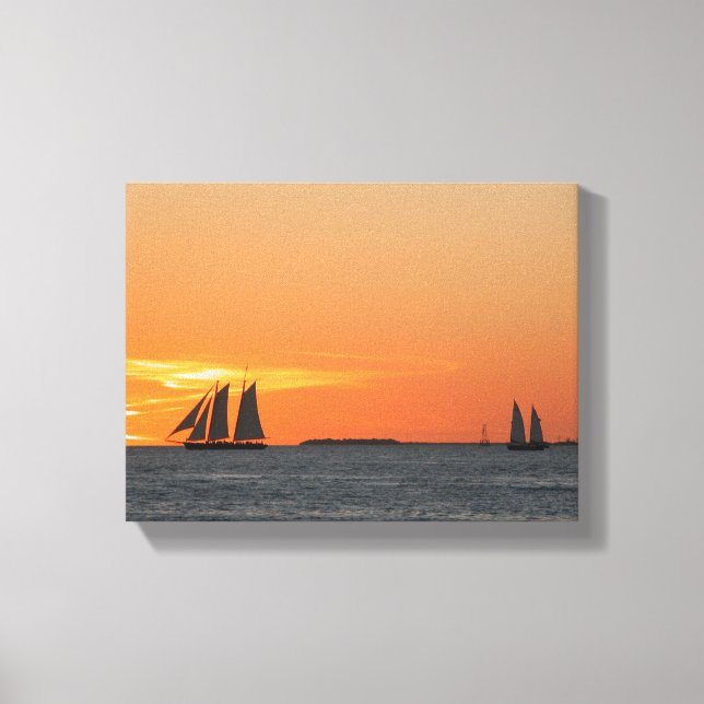 Impressão Em Tela Sunset no Key West, Flórida (Frente)
