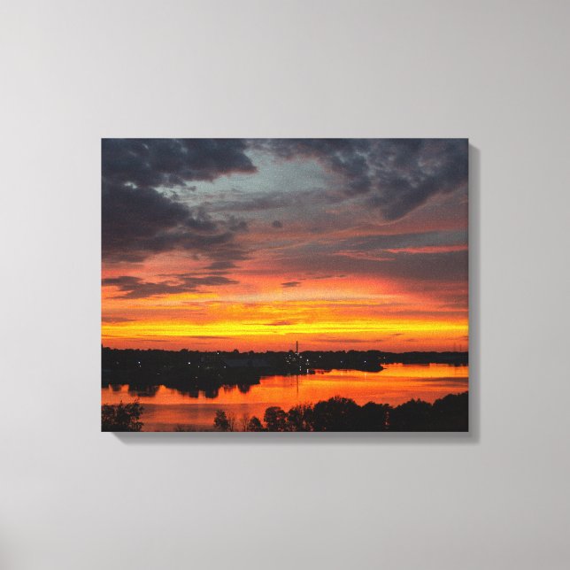 Impressão Em Tela Sunset no lago Mainstee (Frente)