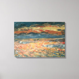 Impressão Em Tela Sunset no mar por Pierre Renoir, Vintage Fine Art