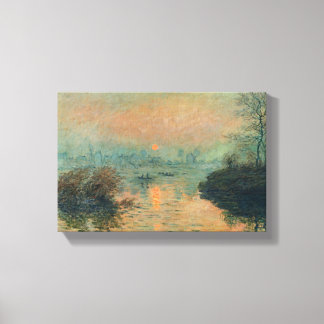 Impressão Em Tela Sunset on the Seine Winter Effect - Claude Monet