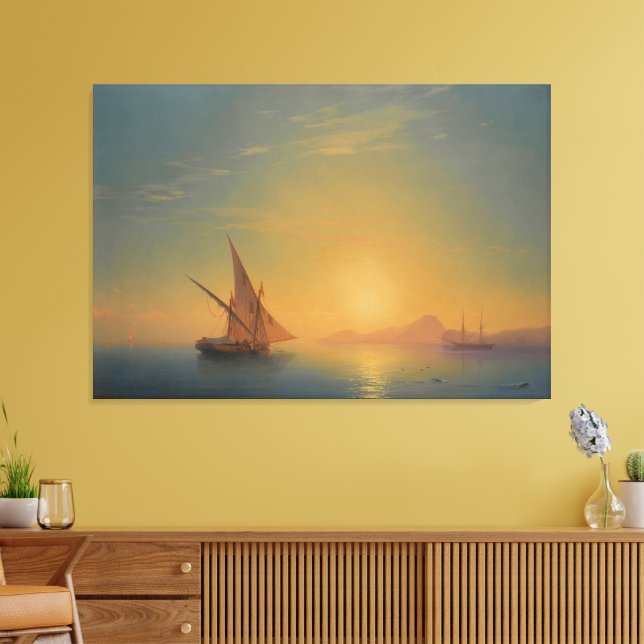 Impressão Em Tela Sunset Over Ischia (Insitu(Sala de estar))