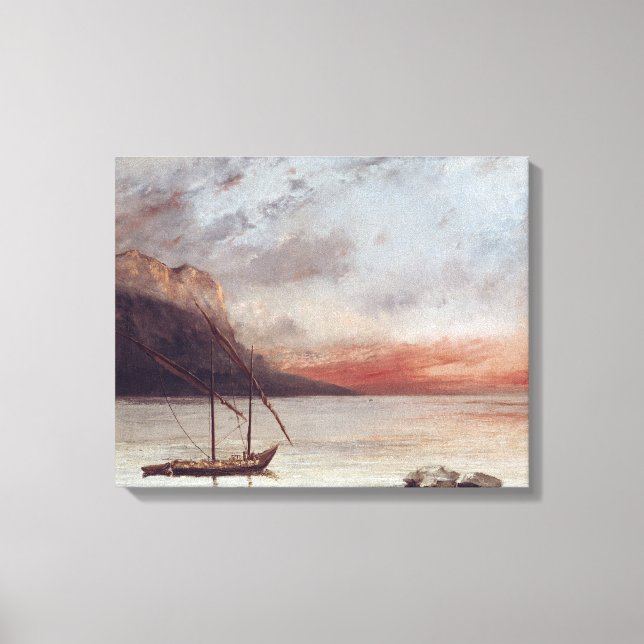 Impressão Em Tela Sunset sobre Lago Leman, 1874 (Frente)