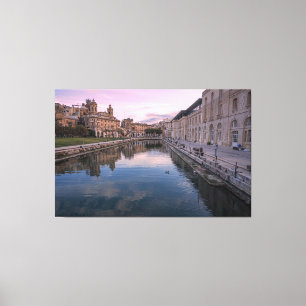 Impressão Em Tela Sunset sobre pequeno canal em Cospicua, Malta