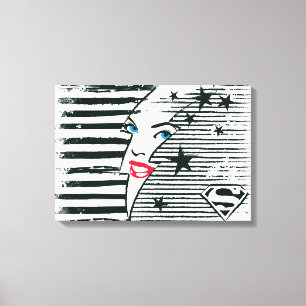 Impressão Em Tela Supergirl Relâmpago com Rosto