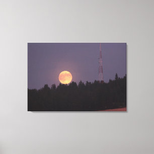 Impressão Em Tela Superlua de Agosto sobre Paradise Ridge
