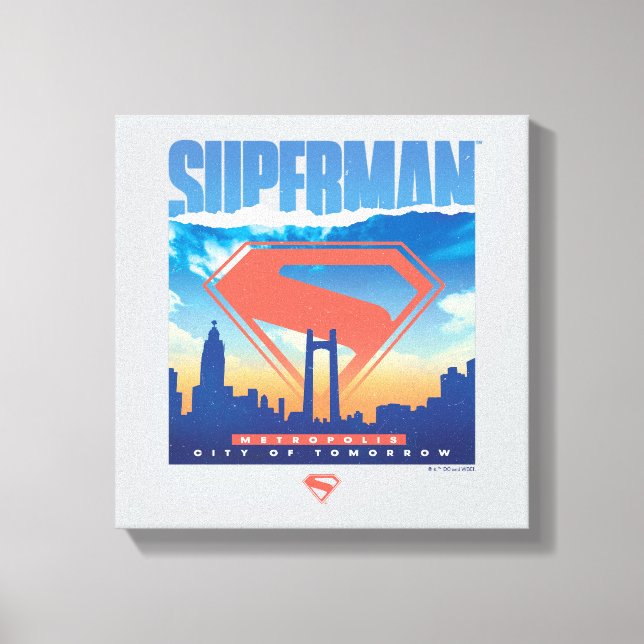 Impressão Em Tela Superman Metropolis Skyline (Frente)
