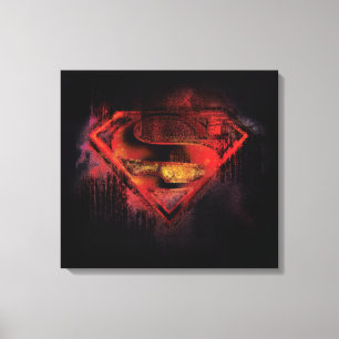 Impressão Em Tela Superman S-Shield Logotipo pintado