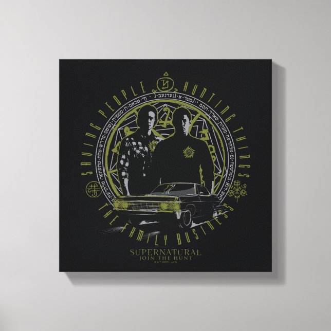 Impressão Em Tela Supernatural Winchester Brothers Family Business (Frente)