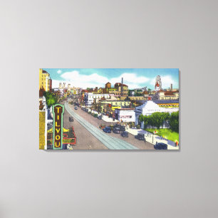 Impressão Em Tela Surf Avenue View do Teatro Tilyou