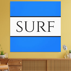 Impressão Em Tela SURF Brilho Náutico Azul, Banheiras Brancas de Ver