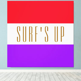 Impressão Em Tela SURF UP Diversão Bright Roxo Vermelho Stripes