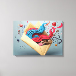 Impressão Em Tela Surpresa do envelope aberto