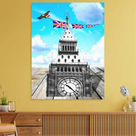 Impressão Em Tela Surreal Big Ben, Londres / Arte Britânica