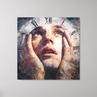 Impressão Em Tela Surreal Time Trap Clock Human Concept Wall Art