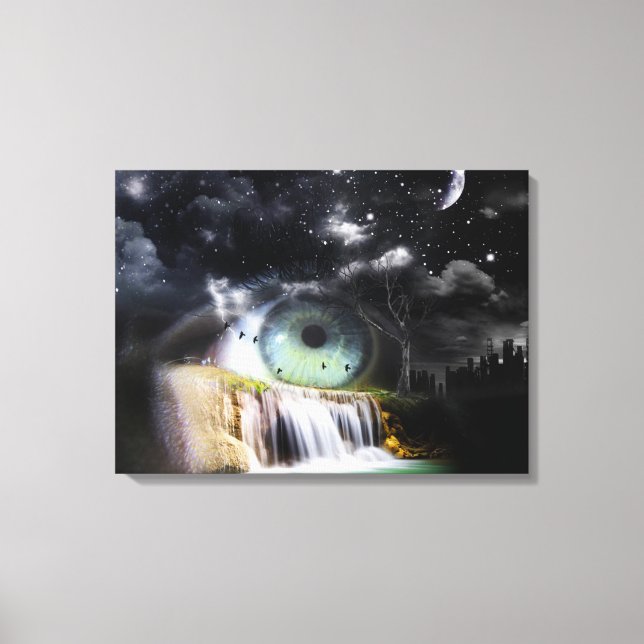 Impressão Em Tela Surrealismo em cascata (Frente)