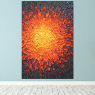 Impressão Em Tela Surto Explosivo de Luz Texturizado Arte Abstrata n