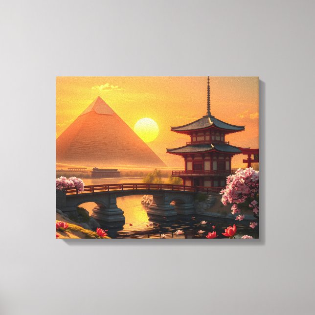 Impressão Em Tela Sussurros da Eternidade: Ponte Sakura (Frente)
