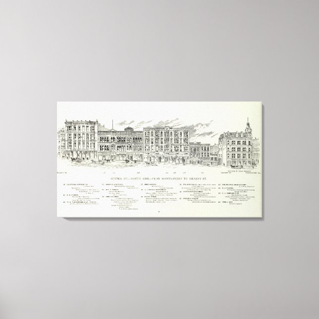 Impressão Em Tela Sutter North side Montgomery e Kearny (Frente)