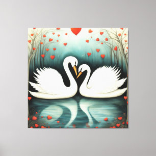 Impressão Em Tela Swan Love 2