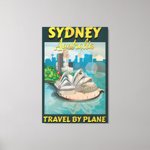 Impressão Em Tela Sydney, viagens vintage da Austrália