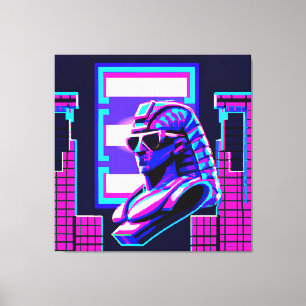 Impressão Em Tela Synthwave Pharaoh